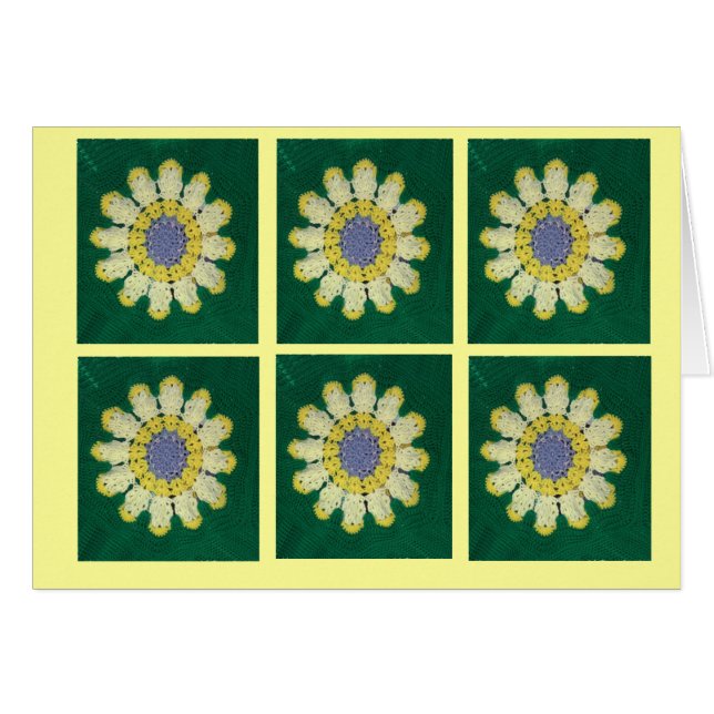 Cartão Crochet Pattern - Daisy (Frente Horizontal)