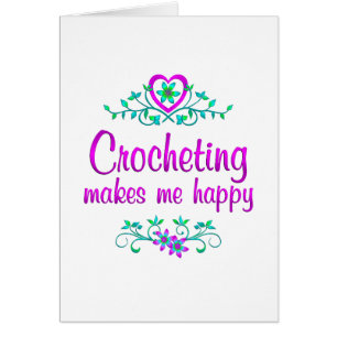Cartão Crocheting feliz