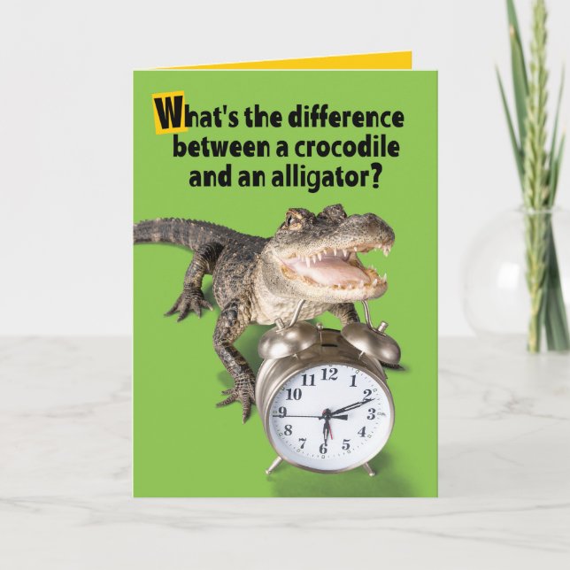 Cartão Crocodilo Engraçado Versos Alligator Vejo Você Em  (Frente)