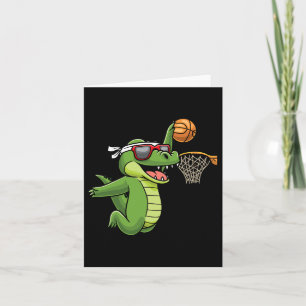 Cartão Crocodilo Jogando Bysketbyll Alligator Bysketbyll