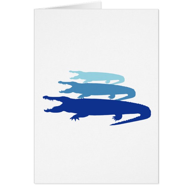 Cartão Crocodilo Vinculado para Cima (Azul) (Frente)