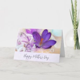 Cartão Crocus de Primavera Roxo Dia das Mães