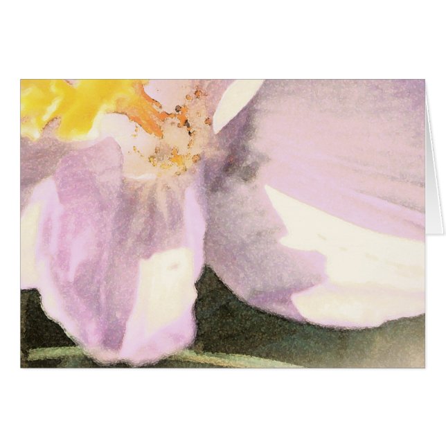 Cartão Crocus Watercolor Painting (Frente horizontal)
