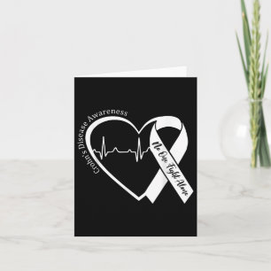 Cartão Crohns Doease Heart Support Purple Ribbon Crohns