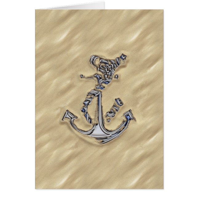 Cartão Cromo Como Ancora de Corda na Areia (Frente)