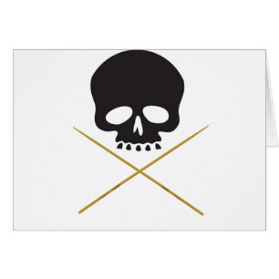 Cartão Crossbones do crânio e do pilão