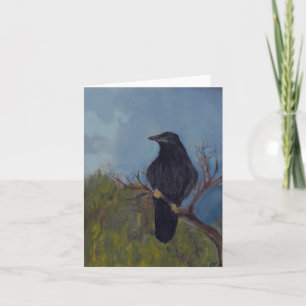 Cartão Crow on Branch Blank Notecard