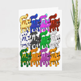 Cartão Crowd de Kitten, Padrão Xmas Bonito