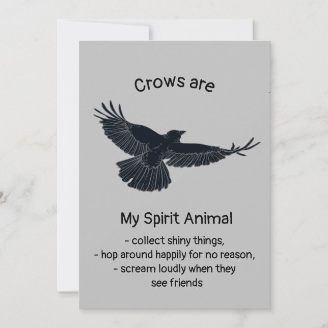 Cartão Crows Bird Spirit Humor Quote Totem (Frente)