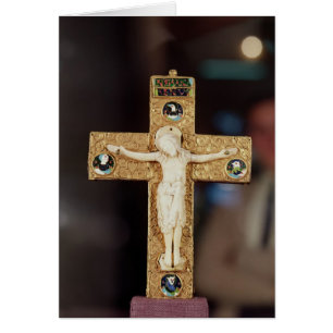 Cartão Crucifixo do relicário, cristo do marfim na cruz