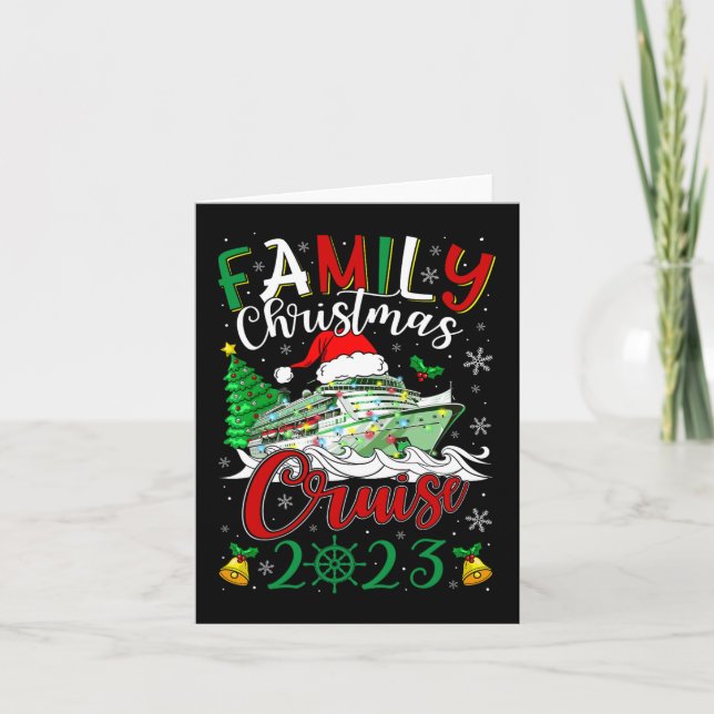 Cartão Cruise de Natal da Família 2023 Feliz Cruisemas Bo (Frente)