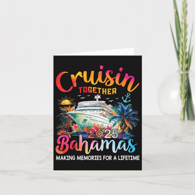 Cartão Cruisin Juntos Bahamas 2025 Shirt Family Cruise (Frente)
