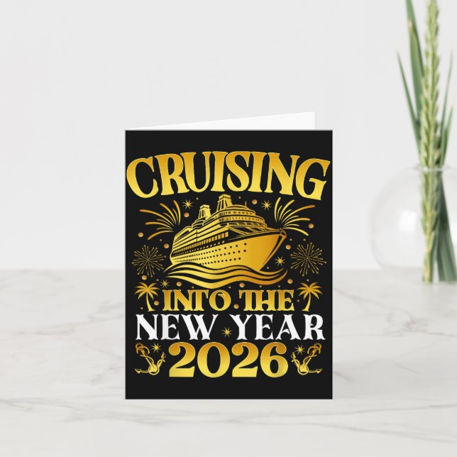 Cartão Cruising Into 2026 New Years Cruise Family Holiday (Frente)