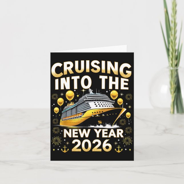 Cartão Cruising Into The New Year 2026 Cruise Party Gift  (Frente)