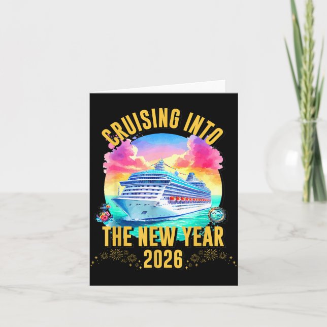 Cartão Cruising Into The New Year 2026 Ocean Lover  (Frente)