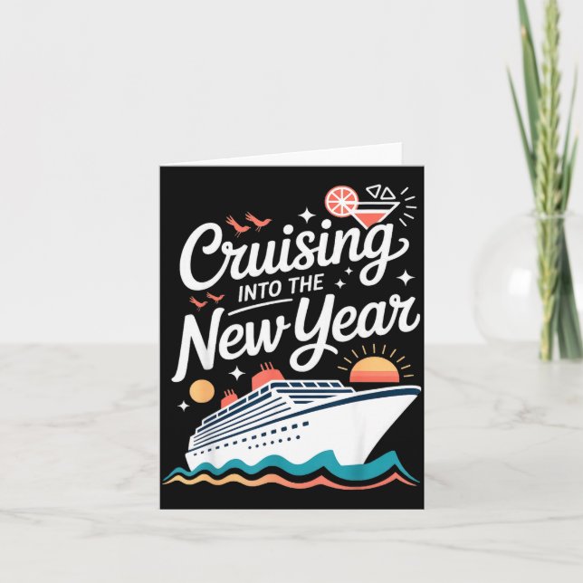 Cartão Cruising Into The New Year Cruise Party Sunset Oce (Frente)