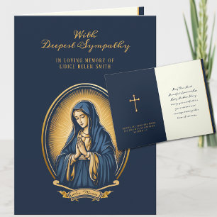 Cartão Cruz Católica de Simpatia Virgem Maria Dour
