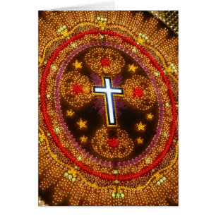 Cartão Cruz colorida das luzes