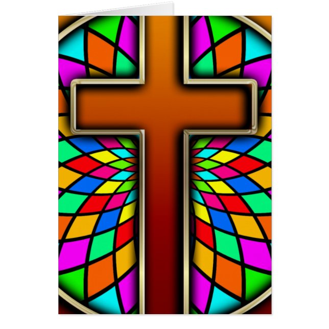 CARTÃO CRUZ COM VITRAL (Frente)