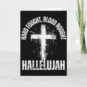 Cartão Cruz comprada com sangue lutado Hallelujah salvo