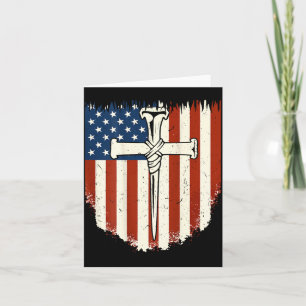 Cartão Cruz da Bandeira Americana 3 Prego Dom Patriótico 