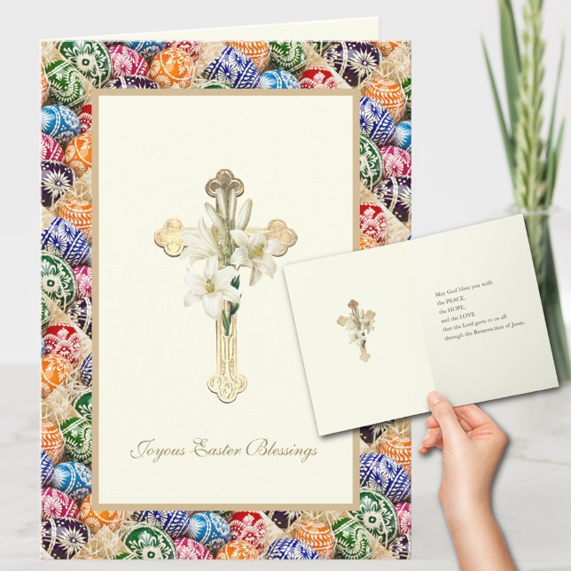 Cartão Cruz de Ovos de Páscoa ucraniana com Lily Pascha (Criador carregado)