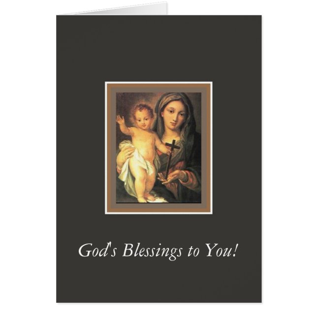 Cartão Cruz infantil abençoada do cristo de Madonna da (Frente)