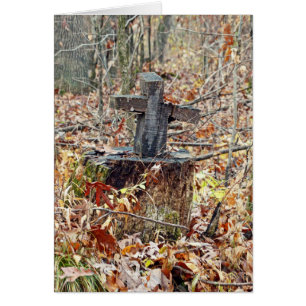 Cartão Cruz na floresta