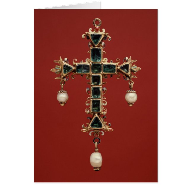 Cartão Cruzado Pendente com Emeralds (Frente)