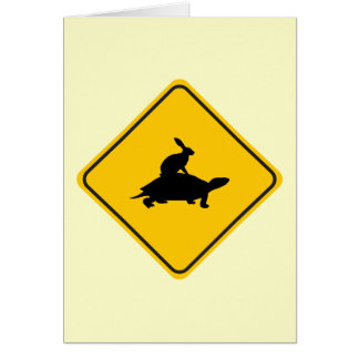 Cartão Cruzamento da lebre de Tortoiseback