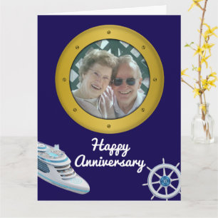 Cartão Cruzeiro de Aniversário de Casamento Romântico Náu