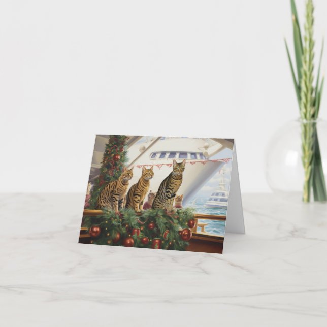 Cartão Cruzeiro de Natal de Bengala: Feriado Pawsome (Frente)