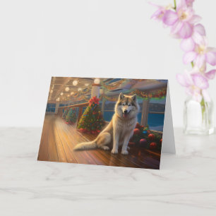 Cartão Cruzeiro de Natal do Malamute do Alasca: Férias In