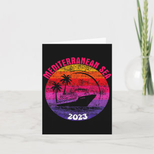 Cartão Cruzeiro no Mar Mediterrâneo 2023 Pôr do Sol Retro