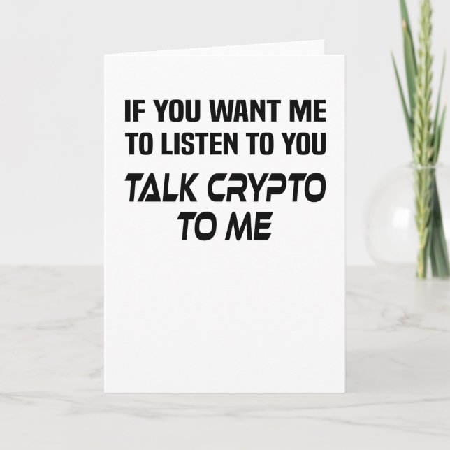 Cartão Crypto Crypto Cryptocurrency Trader Miner Saying (Frente)
