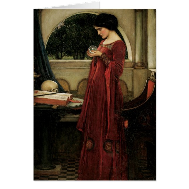 Cartão Crystal Ball por John William Waterhouse (Frente)