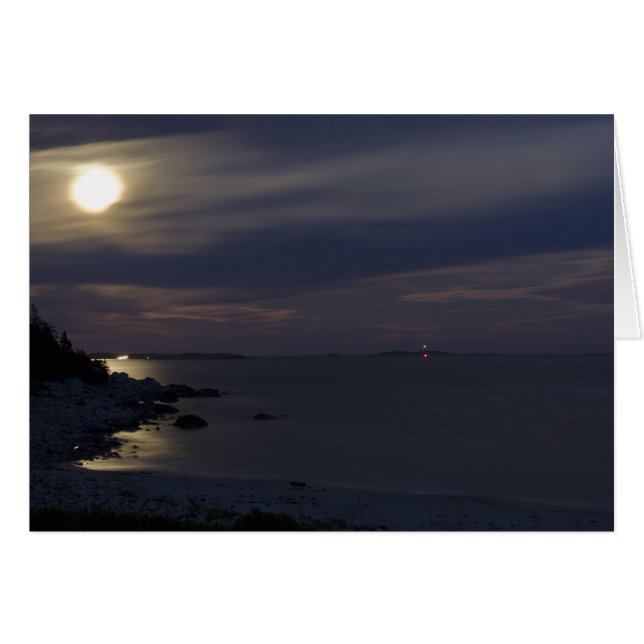 Cartão Crystal Crescent Beach Moonlight (Frente Horizontal)
