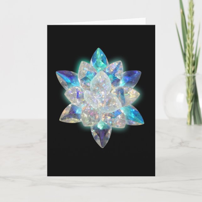 Cartão Crystal on Black Greeting Card (Frente)