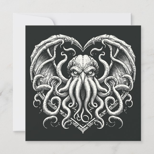 Cartão Cthulhu Valentine Lovecraft Horror (Frente)