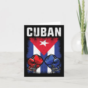 Cartão Cuba Boxando Camisa Com Luvas E Bandeira Cubana Cu