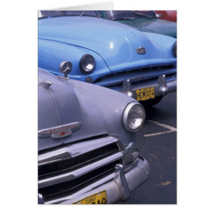 Cartão Cuba, Havana. Clássicos automóveis dos anos 1950