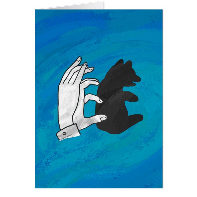 Cartão Cubo do Urso Sombra em Azul (Frente)