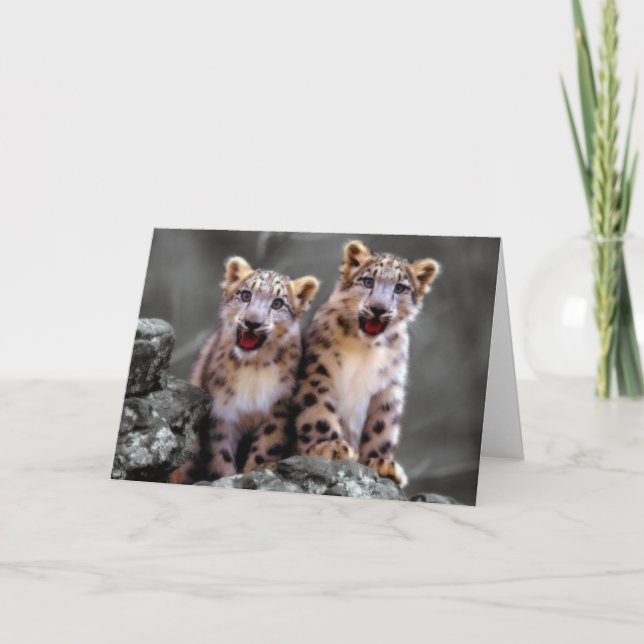 Cartão Cubos-leopardo-da-neve (Frente)