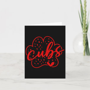 Cartão Cubs Vintage Escola Esportes Fã Espírito de Equipe