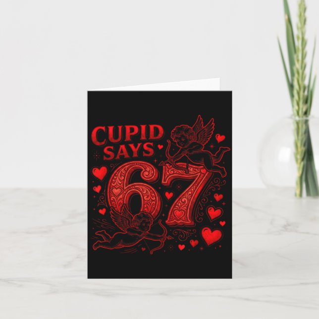 Cartão Cud Says 67 Cute Funny Valentines Day 6 7 Couple L (Frente)