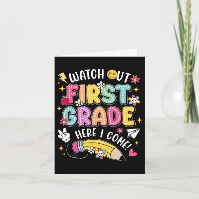 Cartão Cuidado 1º Ano Aqui Vou Eu Volta às Aulas 1 (Frente)