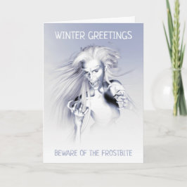 Cartão Cuidado com a Geada. Vampiro de gelo