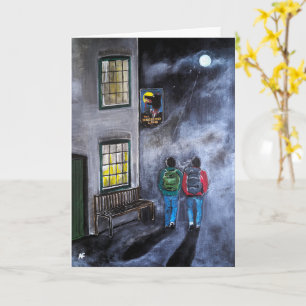 Cartão Cuidado com a pintura da lua de Alfred Fox