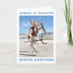 Cartão Cuidado com o Krampus! Dobrado