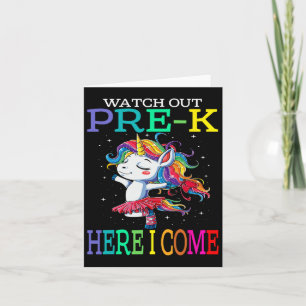 Cartão Cuidado Com O Pré-k Aqui Eu Vim O Unicorn Voltar P